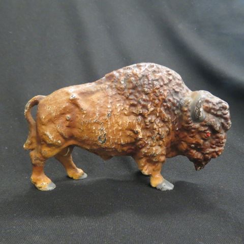 Appraisal: Cast Iron Figural Buffalo Still Bank tall all original