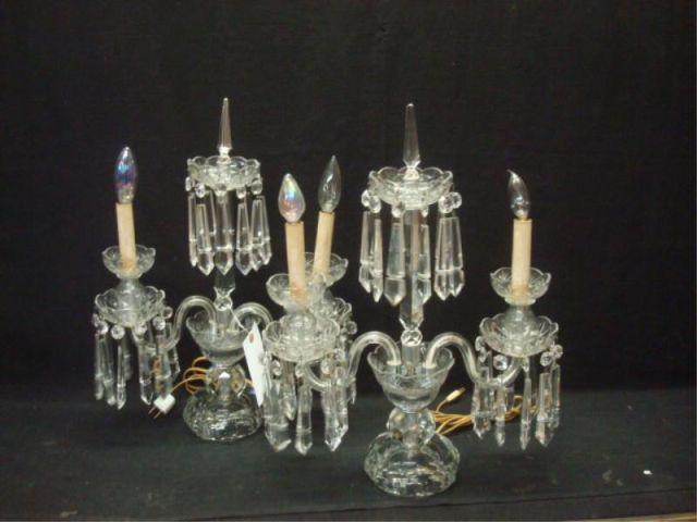 Appraisal: Pair of Cut Glass Girondelles From a Mt Vernon NY