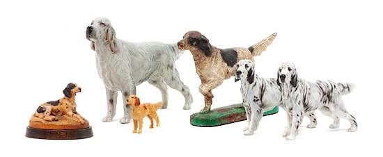 Appraisal: A Group of Six English Setter Figures Width of widest