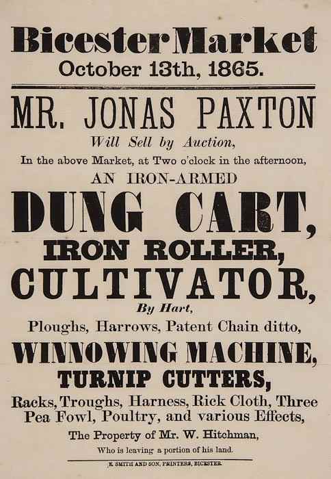 Appraisal: Oxfordshire Auction Posters - Bicester and Banbury local area Agricultural