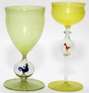 Appraisal: VENETIAN GLASS STEMWARE PIECES VENETIAN GLASS STEMWARE PIECES H Each