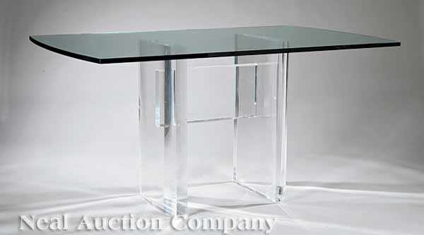 Appraisal: A Contemporary Acrylic and Glass Breakfast Table th c retailed