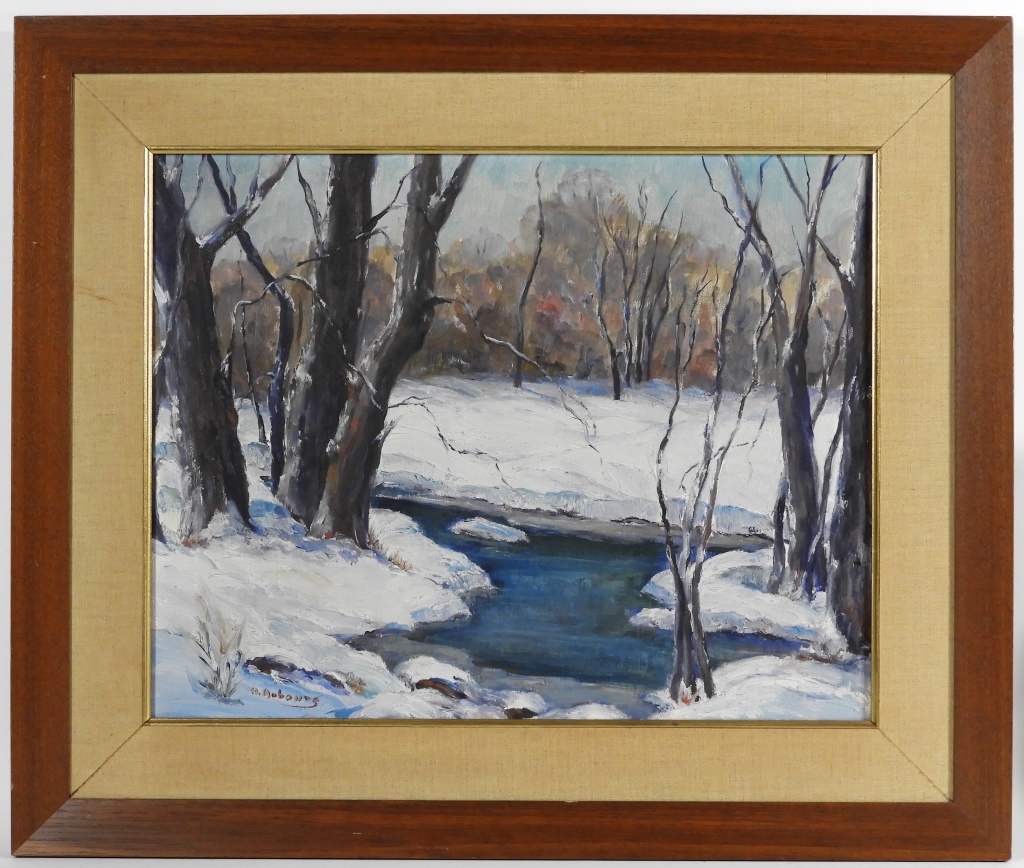 Appraisal: HELEN AUBOURG CAPE ANN WINTER LANDSCAPE PAINTING Massachusetts th CenturyImpressionist