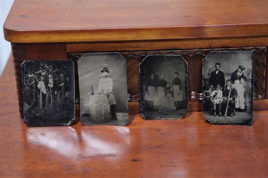 Appraisal: FOUR OCCUPATIONAL TINTYPES American late th century Four women wearing