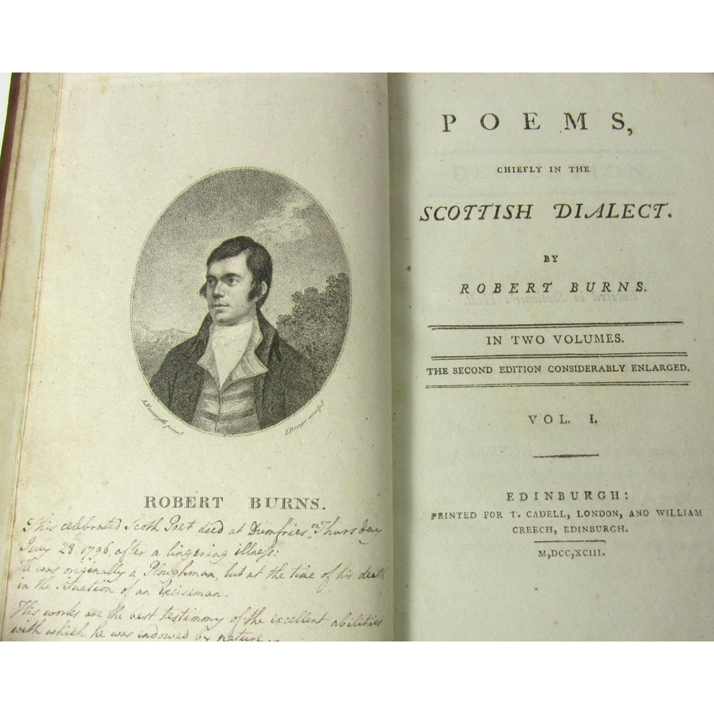 Appraisal: Burns Robert Poems chiefly in the Scottish Dialect Edinburgh T