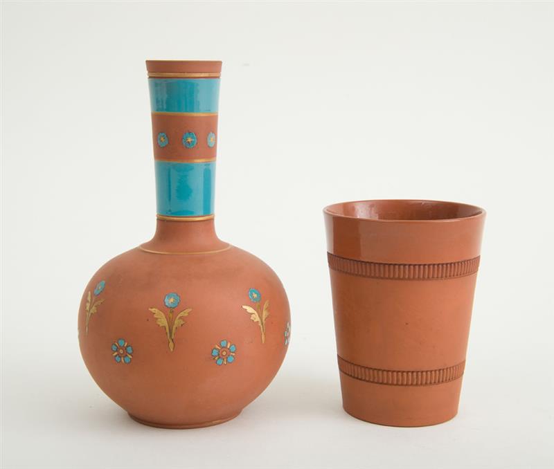 Appraisal: CHRISTOPHER DRESSER ATTRIBUTION Watcombe Terracotta Co Torquay vase with mark