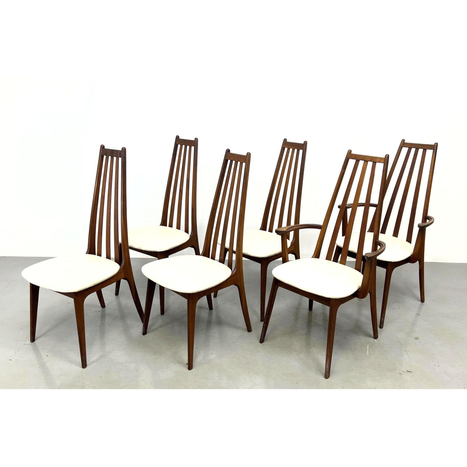 Appraisal: Set Mid Century Modern Tall Back Dining Chairs American Modern