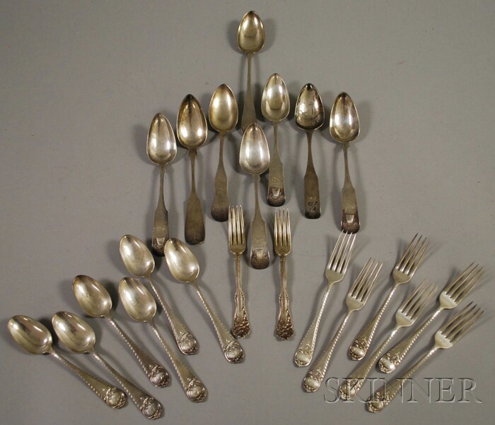 Appraisal: Approximately Twenty-two Sterling and Coin Silver Flatware Items including six