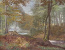 Appraisal: Unknown Artist Continental School th Century Untitled autumn landscape with