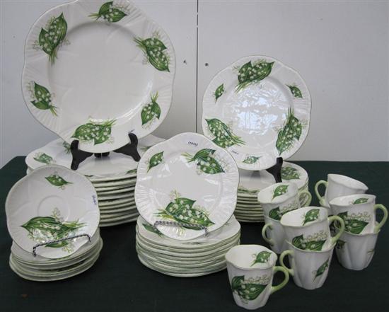 Appraisal: A PARTIAL ENGLISH SHELLEY PORCELAIN DINNER SERVICE Lily of the