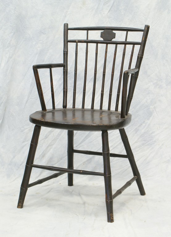 Appraisal: Bamboo turned Windsor armchair unsigned in the style of Gaw