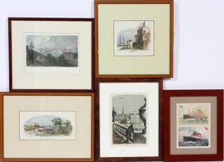 Appraisal: EARLY DETROIT PRINTED SCENES IN FRAMES EARLY DETROIT PRINTED SCENES