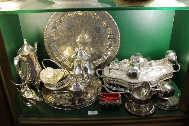 Appraisal: A LARGE COLLECTION OF MISCELLANEOUS SILVER PLATED WARES including trays