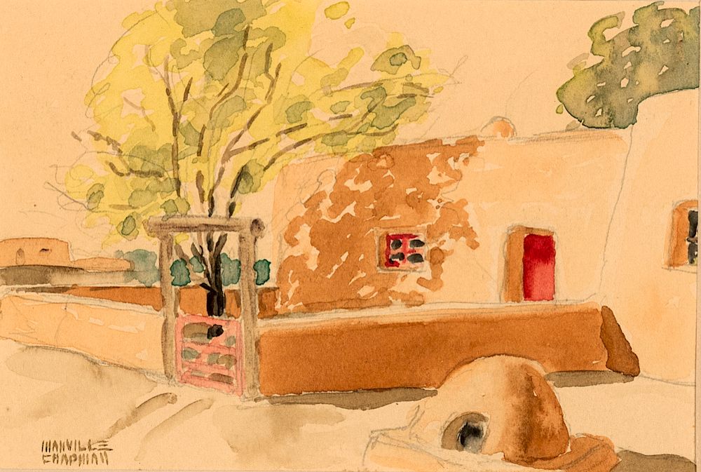 Appraisal: Manville Chapman Untitled Adobe Home Chapman Manville - Untitled Adobe