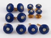 Appraisal: Cartier A fine carat gold lapis lazuli white enamel and