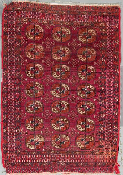 Appraisal: A Turkaman rug approximately ft in x ft in