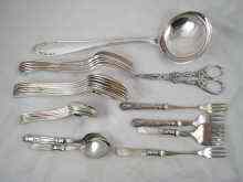 Appraisal: Plated flatware Six each dessert spoons dessert forks and tea