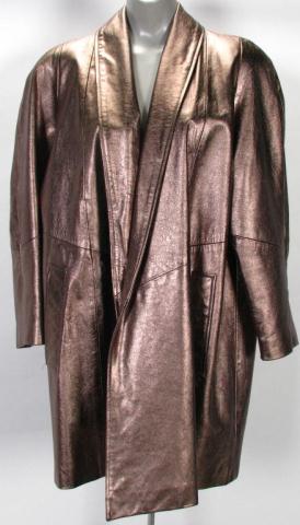 Appraisal: Neiman Marcus Private Label metallic leather swing style coat with