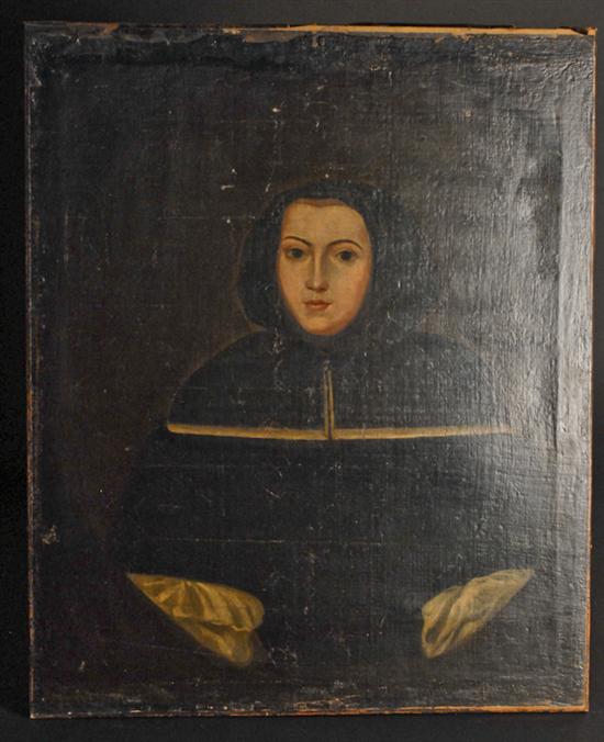 Appraisal: Unknown Artist E th C Pennsylvania Portrait of a Moravian