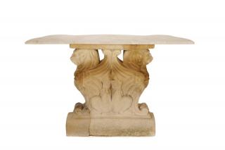 Appraisal: Carved Limestone Neoclassical Garden Console Table Continental likely Italian mid