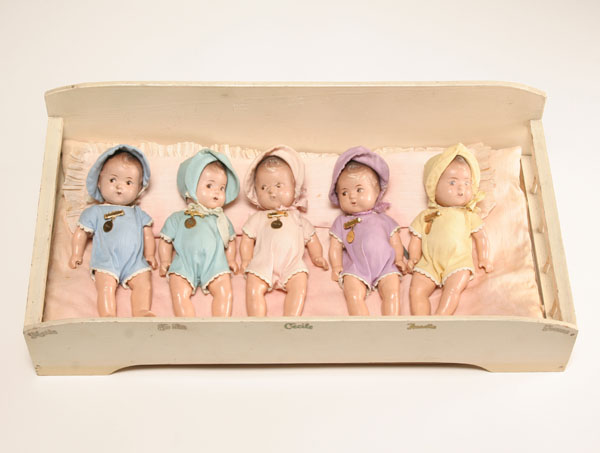 Appraisal: Madame Alexander Dionne Quintuplets set of five composition baby dolls