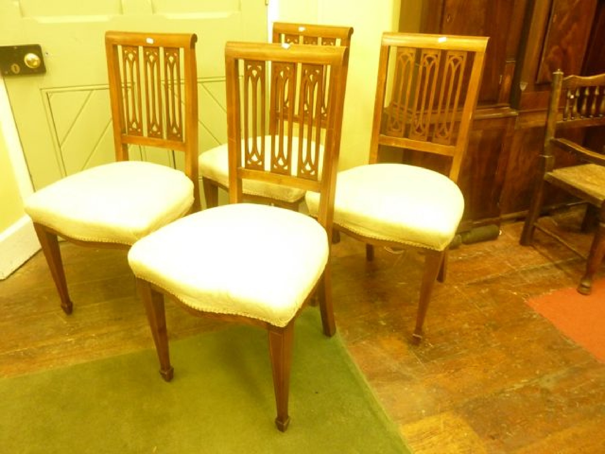 Appraisal: A parlour room suite comprising a -seat sofa two tub