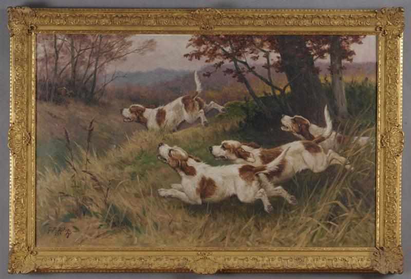 Appraisal: GEORGES FR D RIC ROTIG SPANIELS ON THE SCENT Oil