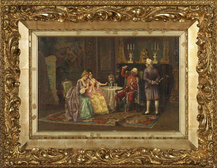 Appraisal: Louis Doret Swiss th th Century The Drawing Room Wit