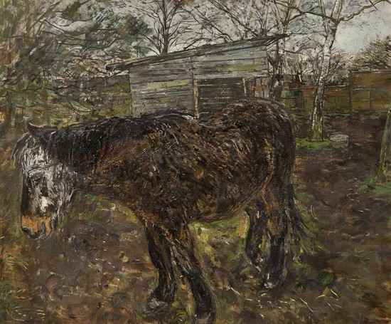 Appraisal: Olwyn Bowey RA b Old horse dosing oil on canvas