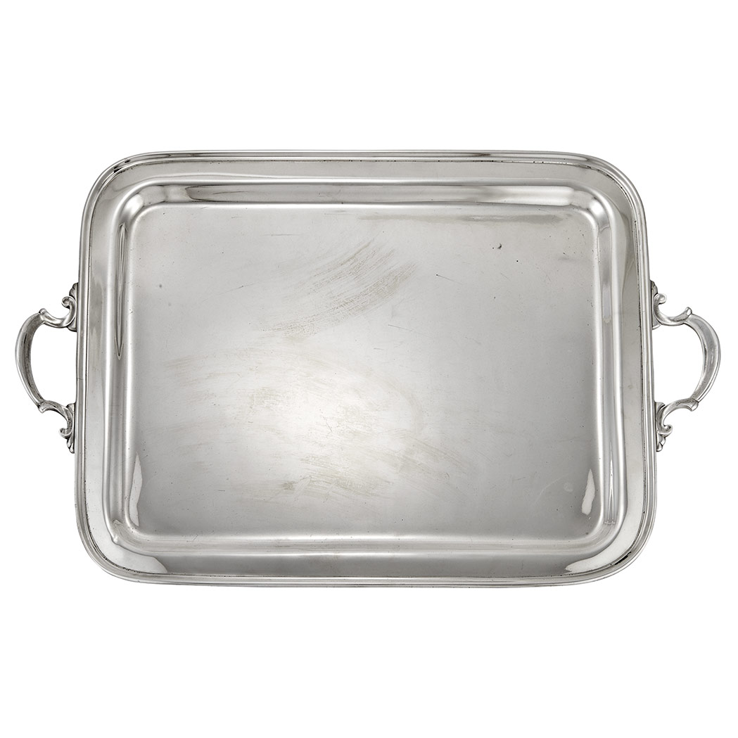 Appraisal: Tiffany Co Sterling Silver Two-Handled Tray Of rectangular form with