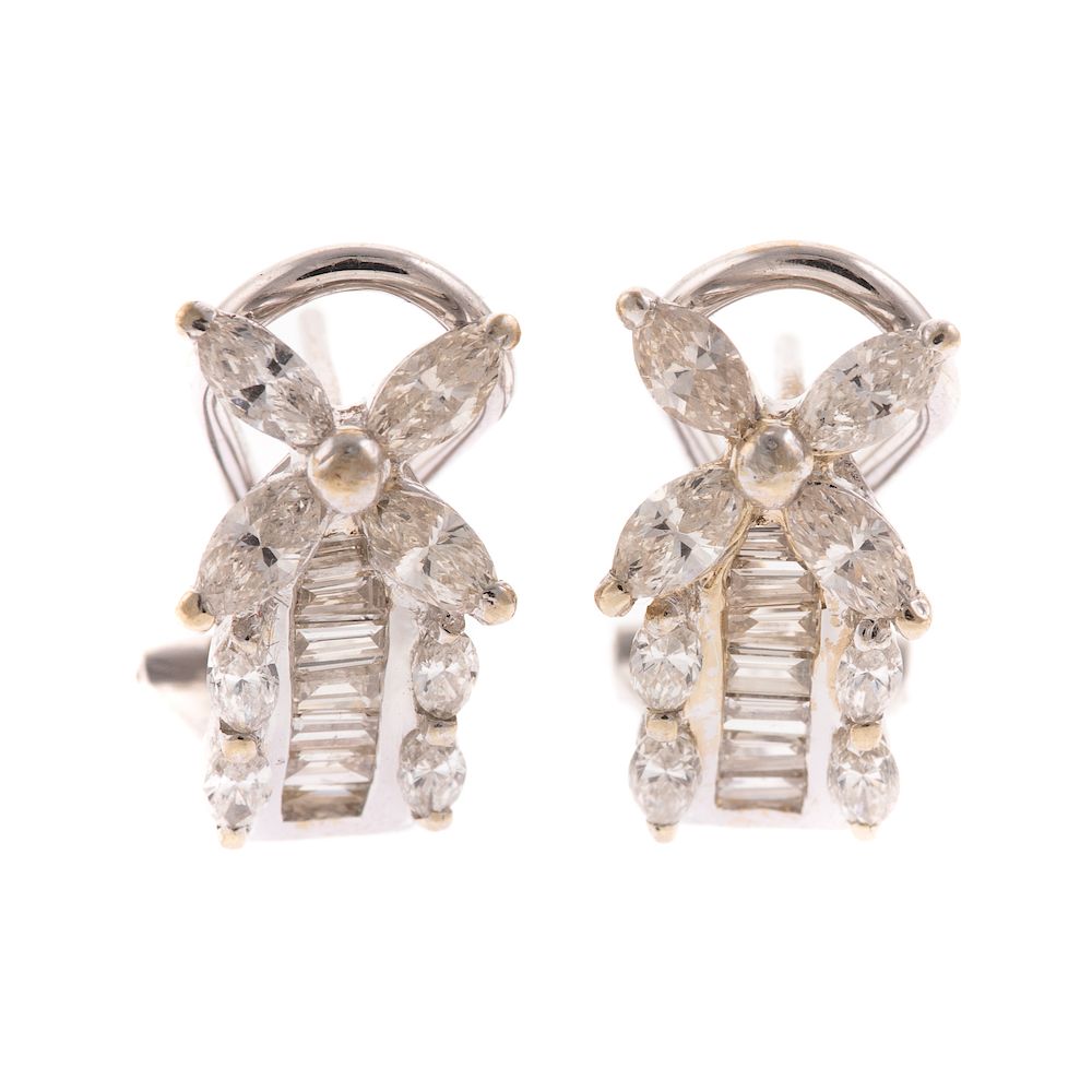 Appraisal: A Ladies Pair of Diamond Earrings in K Gold K