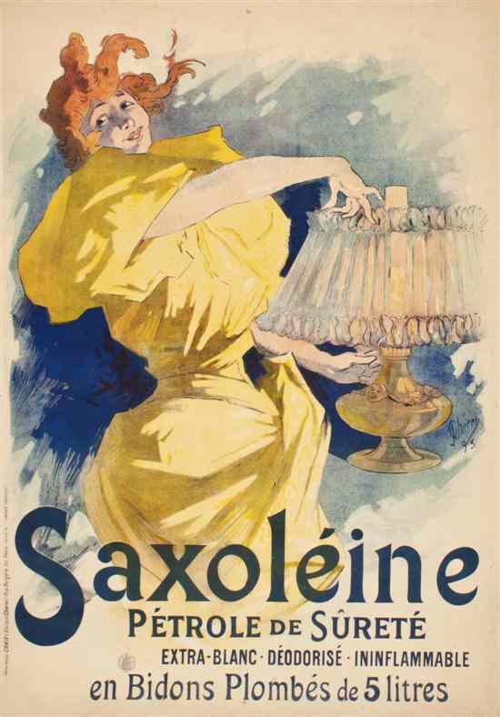 Appraisal: Jules Cheret French - Saxolene vintage poster x inches