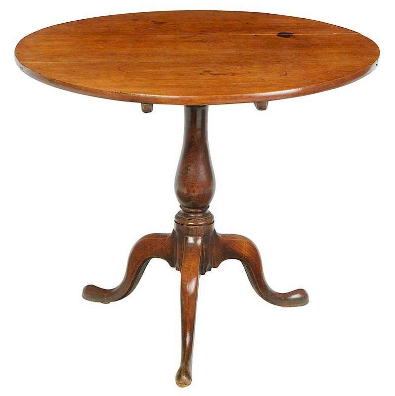 Appraisal: Georgian Oak Tilt Top Tea Table British th century mellow