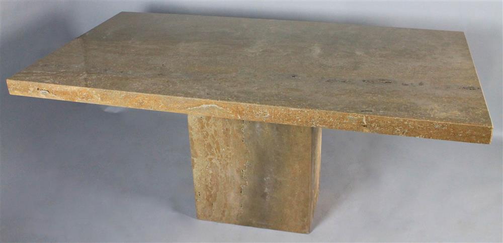 Appraisal: CONTEMPORARY DINING TABLE WITH CULTURED MARBLE BASE AND FAUX MARBLE