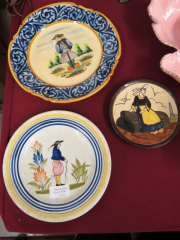 Appraisal: Quimper French Pottery Plates peasants scenes to excellent