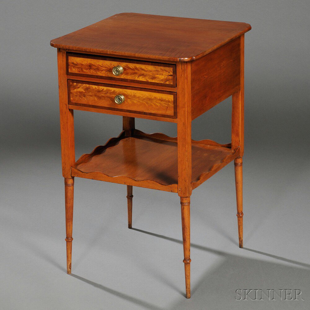 Appraisal: Federal Maple and Tiger Maple and Wavy Birch- and Mahogany-inlaid