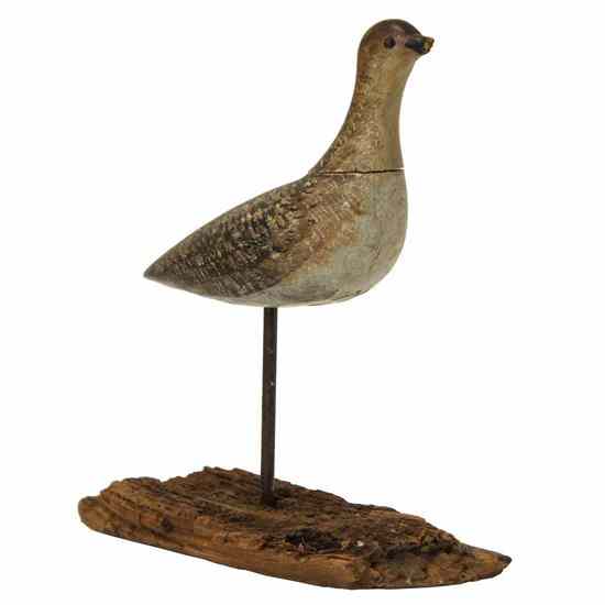 Appraisal: An American Painted Wood Shorebird Decoy From Long Island NY