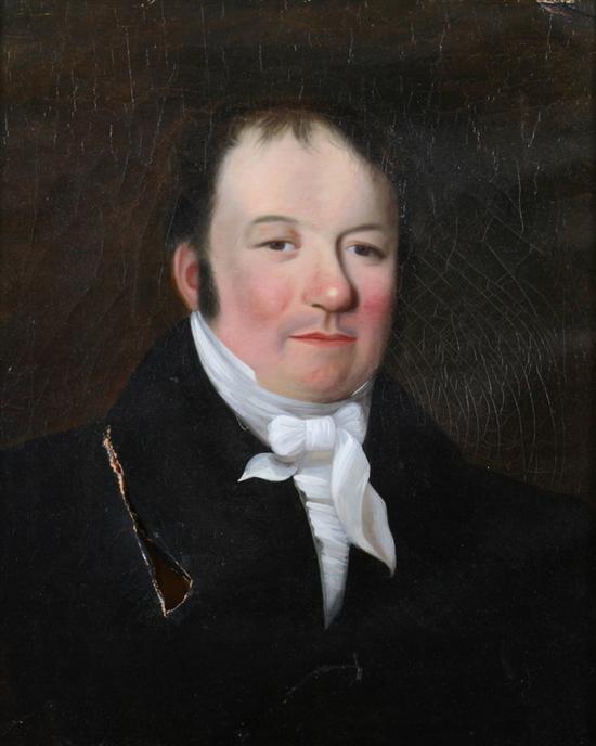 Appraisal: AMERICAN SCHOOL th century PORTRAIT OF A GENTLEMAN IN A