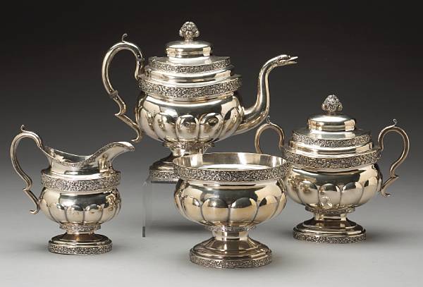 Appraisal: A silver four piece tea setBoyce amp Jones New York