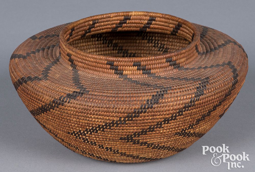 Appraisal: California Indian basket California Indian basket of bottleneck form h