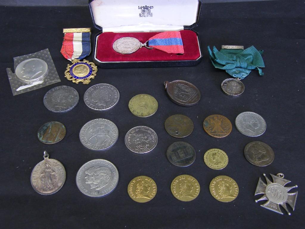 Appraisal: Collection of various tokens and medals to include quantity of