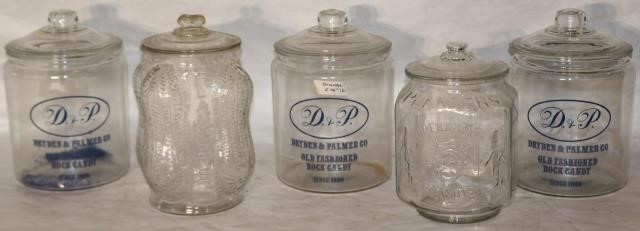 Appraisal: LOT OF COUNTRY STORE PEANUT AND CANDY JARS TOINCLUDE TWO