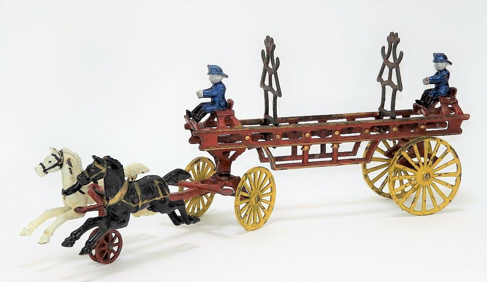 Appraisal: Kenton Cast Iron Horse Drawn Fire Truck United States Circa