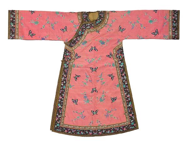 Appraisal: A Manchu lady's pink ground kesi-woven silk informal robe th