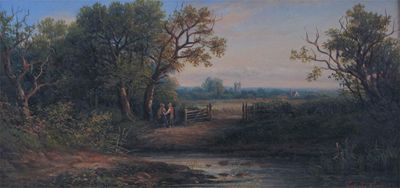 Appraisal: Edwin Bullary c Pastoral scene Signed indistinctly Oil on canvas