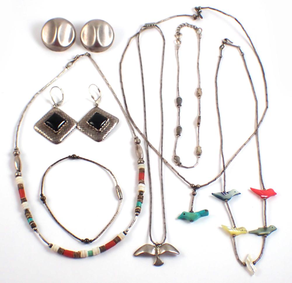 Appraisal: TEN ARTICLES OF NATIVE AMERICAN JEWELRY including a - necklace