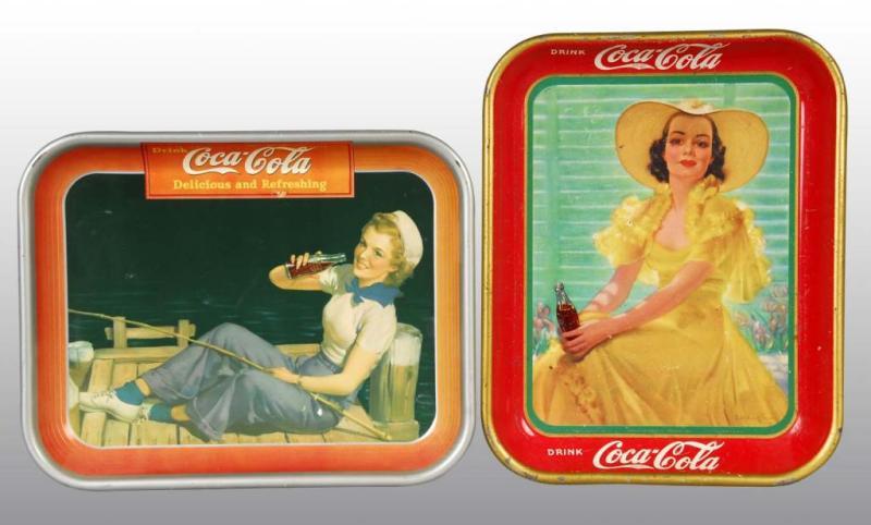 Appraisal: Lot of Coca-Cola Serving Trays Description Circa to A few