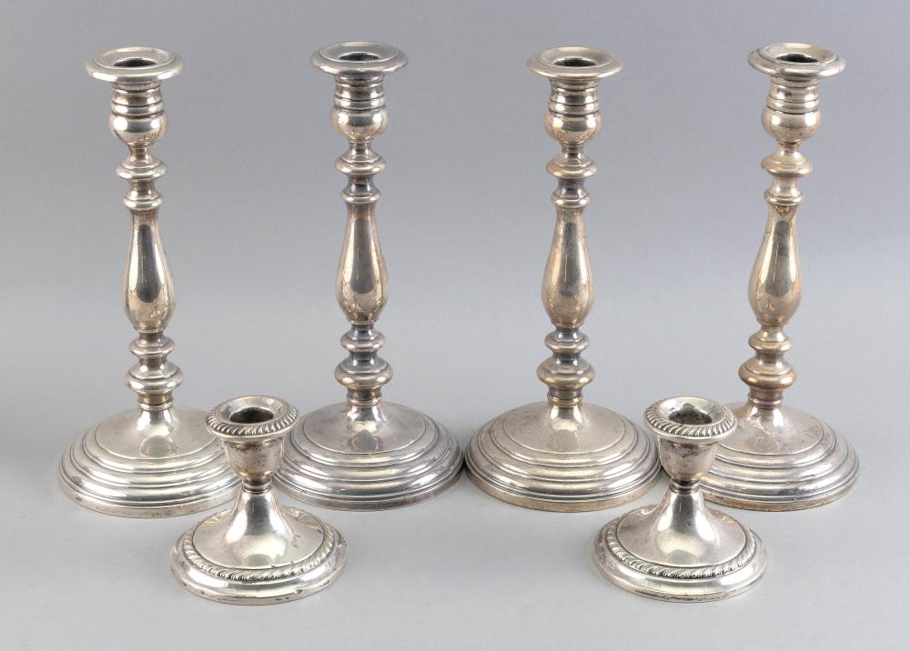 Appraisal: SIX GORHAM WEIGHTED STERLING SILVER CANDLESTICKS AMERICA TH CENTURYSIX GORHAM