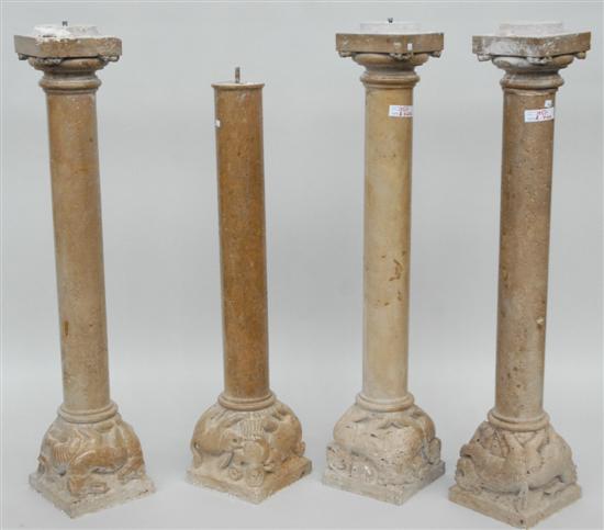 Appraisal: A SET OF FOUR CARVED MARBLE COLUMNS Property from the