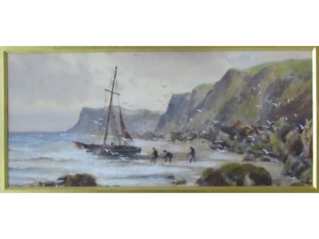 Appraisal: H AITKEN Watercolour 'Sea view near Seabury' signed recto and